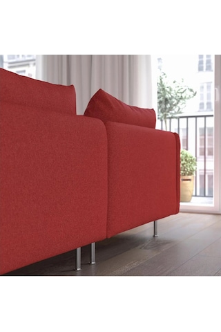 Ikea Kırmızı Konforlu Kanepe - 3'lü Kanepe