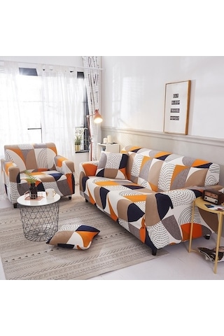 Willowhaven Kolay Esnek Kılıf - Kalın Poly. Kumaş - 90-140cm Koltuk İçin - Tilki Gri Sarı Gri - Sarı Gri - Sarı