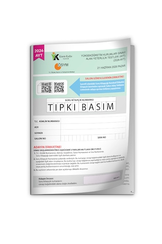 2026 Yks-ayt Ösym Tıpkı Basım Çıkmış Soru Kitapçığı Video/pdf Çözümlü Türkiye Geneli Değerlendirme