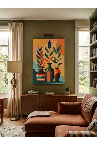 Tablo 60x90 Cm Büyük Boy Kafe Ve Salon Hediyelik Duvar Aksesuarı Bej - Siyah