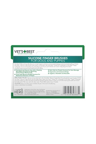 Vet's Best Vet S Best Kedi Ve Köpekler İçin Silikon Başlıklı Parmak Diş Fırçası Sku: Smg8690010287090