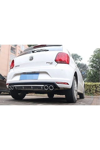 Vw Polo Mk5 Kırmızı Difüzör Çiftli Kare Egzoz Görünümlü D Tip Difizör 2009-2017