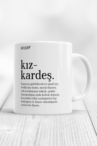 Kız Kardeş 2 Kupa Bardak Beyaz