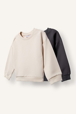 Defacto %100 Pamuk Regular Fıt Bisiklet Yaka Basic 2li Sweatshirt Set Erkek Bebek H8400a526auar31 Antrasit-ar31