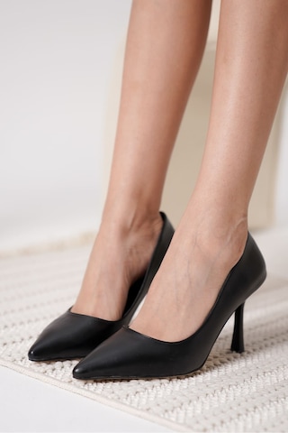 Alfaze Siyah Mat Sivri Burun Stiletto Siyah