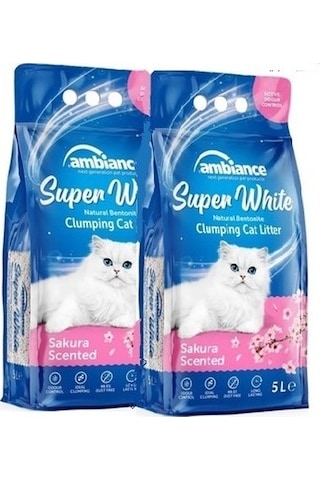 Ambiance Sakura Çiçek Kokulu Topaklaşan İnce Bentonit Kedi Kumu 2 x 10 L