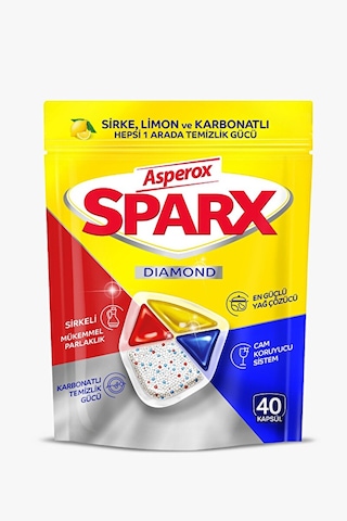 3 Adet Asperox Sparx Bulaşık Makinesi Tableti Hepsi Bir Arada 40 Lı