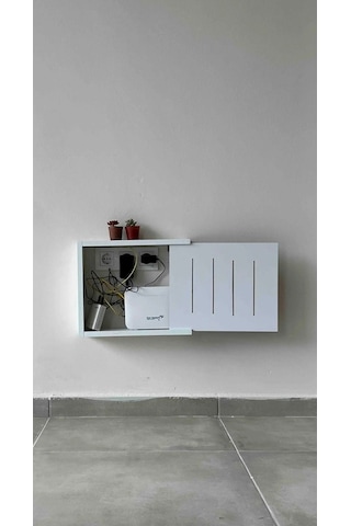 Besa Home Wi-fi Wifi Kutusu Şartel Modem Kutusu Priz Elektrik Kablo Gizleme Montaj Dekoratif Mobilya Beyaz