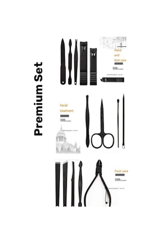 Profesyonel Paslanmaz Çelik El Yüz Ayak Bakımı Keskin Özel Seri Manikür Pedikür Seti 15 Parça