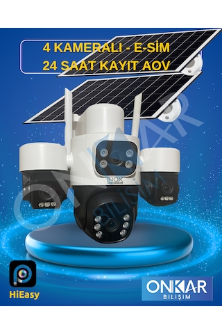 Inox X14 4lens Esim Solar Kamera Çift Panel Güneş Enerjili Kamera