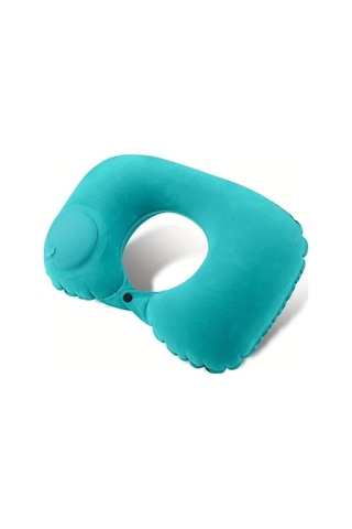 Trendooze Yeşil Şişme Boyun Yastığı Taşınabilir Hafif Otomatik Şişme Ofis Seyahat Yeşil Yeşil