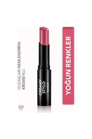 Flormar Yarı Parlak Stick Ruj- Creamy Stylo Lipstick -003 Rosy -8682536013635