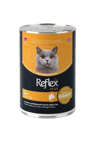 Reflex Plus Dana Etli Sos İçinde Et Parçacıklı Kedi Konservesi 400 Gr 12 Adet