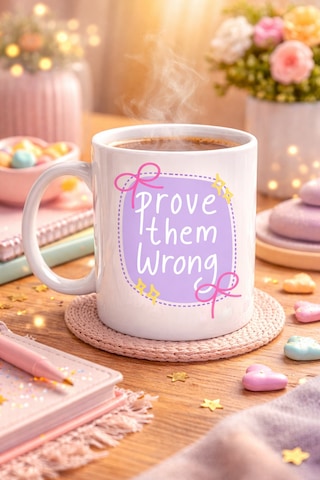 Northcity Prove Them Wrong Porselen Kupa - Motivasyonlu Kahve Kupası Ve İlham Veren Hediye Pastel Tonlardakı Yumusak Tasarım