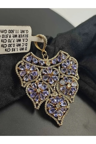 Tanzanit Taşı Elmas Kolye Ucu 212