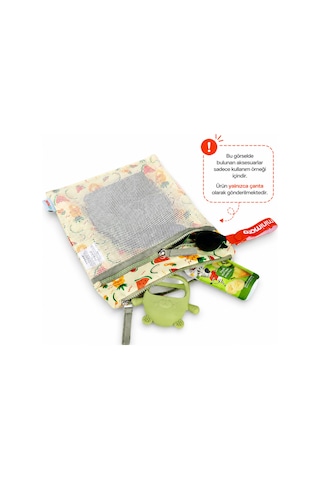 Minimono 2'li Islak & Kuru Çanta Seti Sıvı Geçirmez Pu İç Yüzey Büyük + Küçük Boy 2'li Set Karpuz