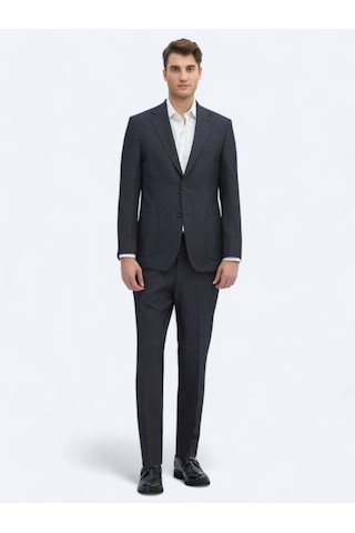Kip Siyah Desenli Modern Fit Takım Elbise