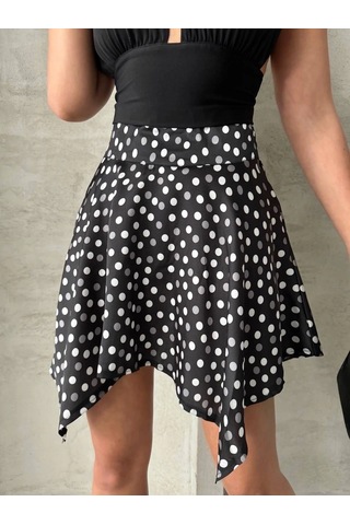 Puantiyeli Etek Siyah