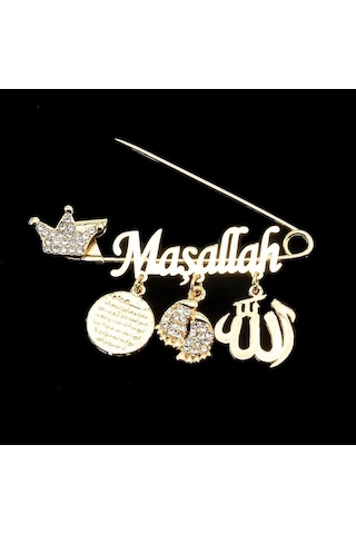 Sahiaksesuar Maşallah Yazılı Bebek Yaka Iğnesi 37