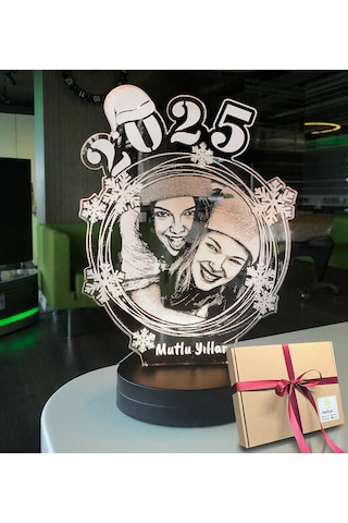 Yılbaşı Hediyesi Kişiye Özel Sarmal Oval 3d Led Gece Lambası