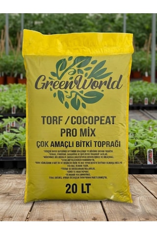 Green World 20 Litre Ithal Çok Amaçlı Bitki Toprağı Torf Cocopeat Ponza Taşı - Kokopit Özel Karışım Saksı Ha 0,250