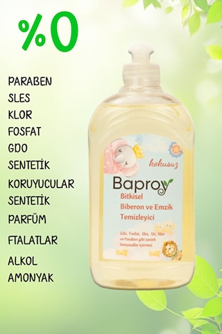 Baproy Bebekler Için Bitkisel Çamaşır Deterjanı 1 Lt + Bitkisel Biberon Emzik Temizleyici 500 Ml