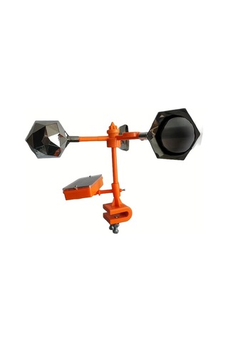 Motion003 Güneş Enerjili Yansıtıcı Rüzgar Değirmeni Kuş Kovucu Cihazı Ses Kutusu Turuncu Bahçe Çiftlik Kuş Kovar Dayanıklı Plastik