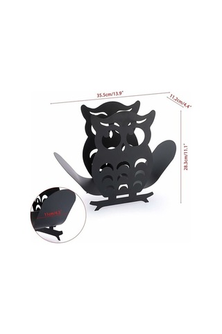 Novahub Tuvalet Kağıtlığı Metal Baykuş Şekilli Kağıt Saklama Siyah Banyo Aksesuarı Diğer