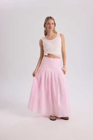 Mai Collection Mai Studios Co. Sera Pile Detay Pembe Uzun Etek Pembe