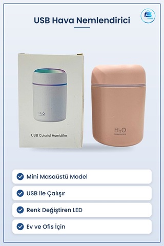Hava Nemlendirici Usb Figürlü Renkli Led Işıklı Masaüstü Ev Ve Of