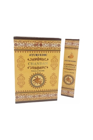 2 Adet Ayurvedic Chandan Aromalı Tütsü Sandal Ağacı Kokulu Tütsü Çubukları, Meditasyon Ve Ritüel Kullanım, Ev Ofis Aroması Incense Sticks