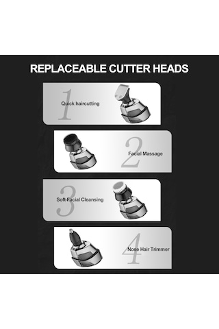 Gajeena "5'li Fonksiyonlu Erkek Tıraş Makinesi - Sakal, Saç, Burun Kılı, Masaj Ve Temizlik İçin Usb Şarjlı"