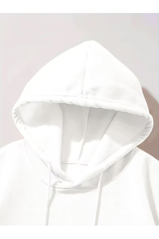Nevermind Sevgili Kombini Hoodie Merry Christmas Baskılı Çift Kapüşonlu S Beyaz