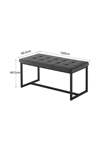 Silla Modern Metal Ayaklı Bench Beyaz - Siyah