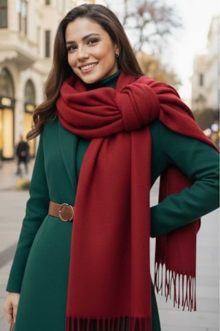 Tezzgelsin Kadın Premium Soft Buklet Atkı Bordo