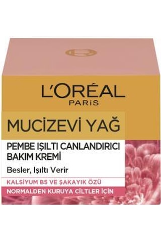 L'Oreal Paris Mucizevi Yağ Pembe Işıltı Canlandırıcı Bakım Kremi 50 ML