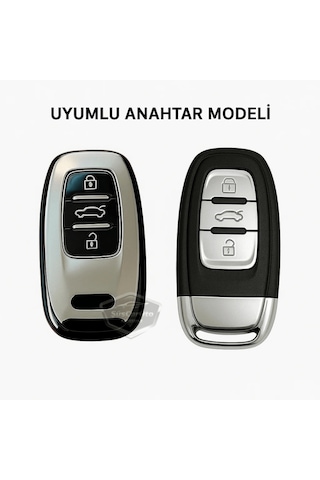 Audi A1 A3 A4 A5 A6 A7 A8 Q3 Q5 Q7 S4 S5 S6 S7 S8 R8 Tt Quattro Uyumlu Silikon Anahtar Kılıfı Oto Anahtar Kabı Darbe Emici Anahtarlık Koyu Titan Gri 00 Şüscaroto Aksesuar