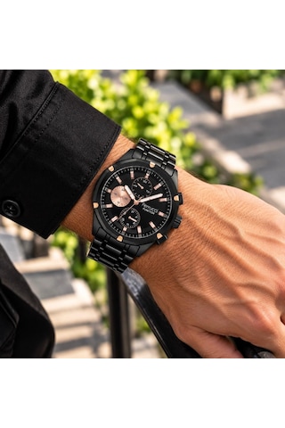 Ferrucci Fc-80349 Fonksiyonları Aktif Siyah Renk Spor Model Çelik Erkek Kol Saati