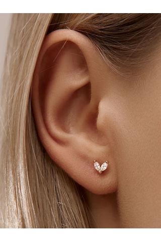 Zoloto Russkih 925 Gümüş, Altın Kaplama Labret Piercing Tragus Helix 156113788 Gri