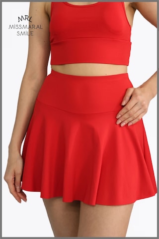 Kırmızı Etek Içi Sabit Şortlu Lycralı Yüksek Bel Skirt With Shorts Casual Beachwear Tennis 1101 Kırmızı
