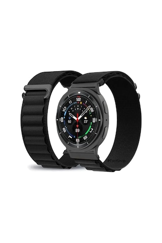 Samsung Uyumlu Galaxy Watch 8 40mm 44mm Classic 46mm Alpine Loop Kumaş Kancalı Kordon
