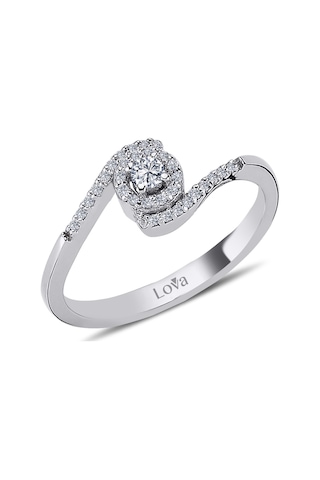 Lova Toplam 0,20 Karat Pırlanta Tektaş Yüzük - 1040091