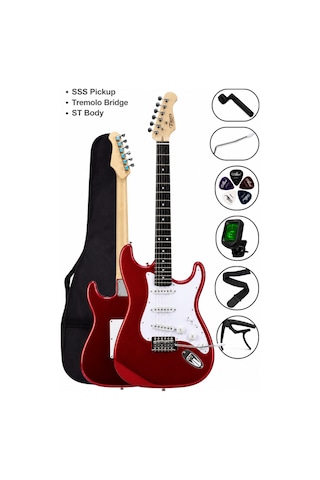 Torres St-40rd Elektro Gitar Seti Kırmızı Stratocaster + Full Set Kılıf Kapo Askı Akort Pena - 8697014634176