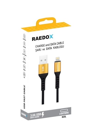 Raedox Usb To Lightning 1m / 3a Örgü Kablo Raedox Usb To Lightning 1m / 3a Örgü Kablo