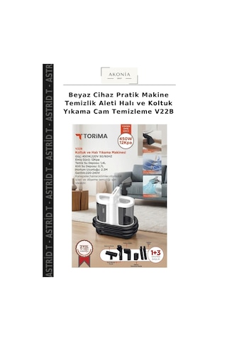 Beyaz Cihaz Pratik Makine Temizlik Aleti Halı Ve Koltuk Yıkama Cam Temizleme V22b