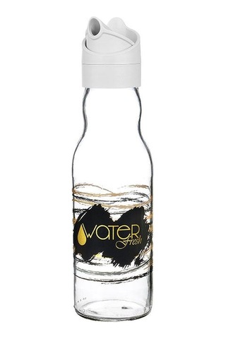 Water Fresh 700 Ml Çevrilebilir Kapaklı Cam Sürahi Başucu Ve Çalışma Masası Sürahisi Gri - 927537818
