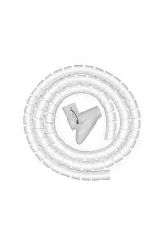 1 Mt X 22 Mm Spiral Boru Kablo Kanalı Kablo Fiş Düzenleyici Toplayıcı Kordon Kablo Tutucu Beyaz 1 Adet