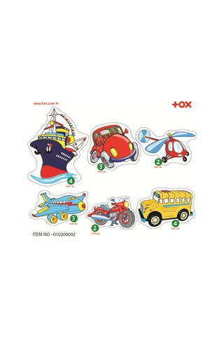 Tox Ulaşım Araçları 2+ Keçe Yapboz Puzzle T002