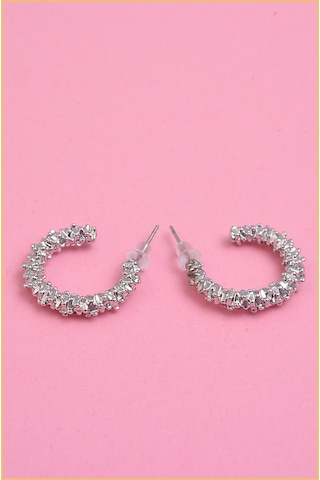 Aurrari Gümüş Büyük Boy Yıldız Tozu Küpe Çok Renkli