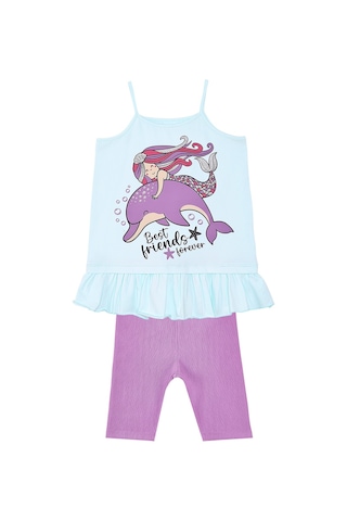 Denokids Best Friends Kız Çocuk Tunik Tayt Takım Çok Renkli